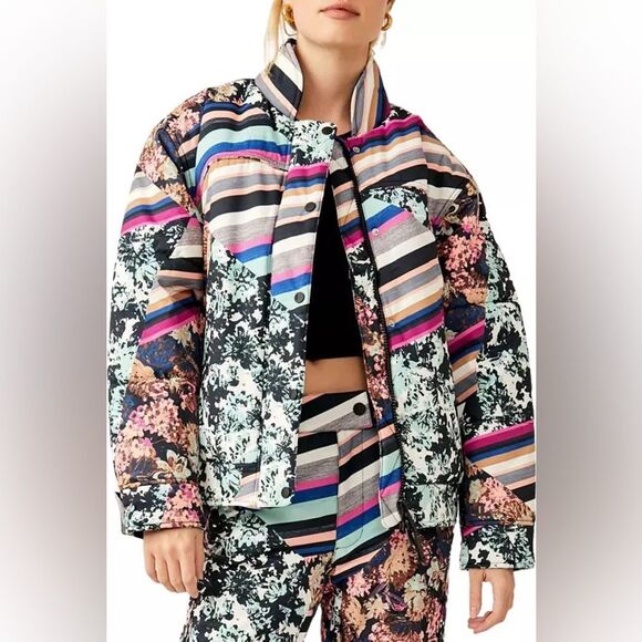 Free People FP Movement Women’s Bunny Slope Printed Puffer Jacket Extra Small XS - Picture 1 of 8
